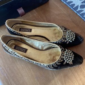 Vintage Badgley Mischka re-soled velvet flats